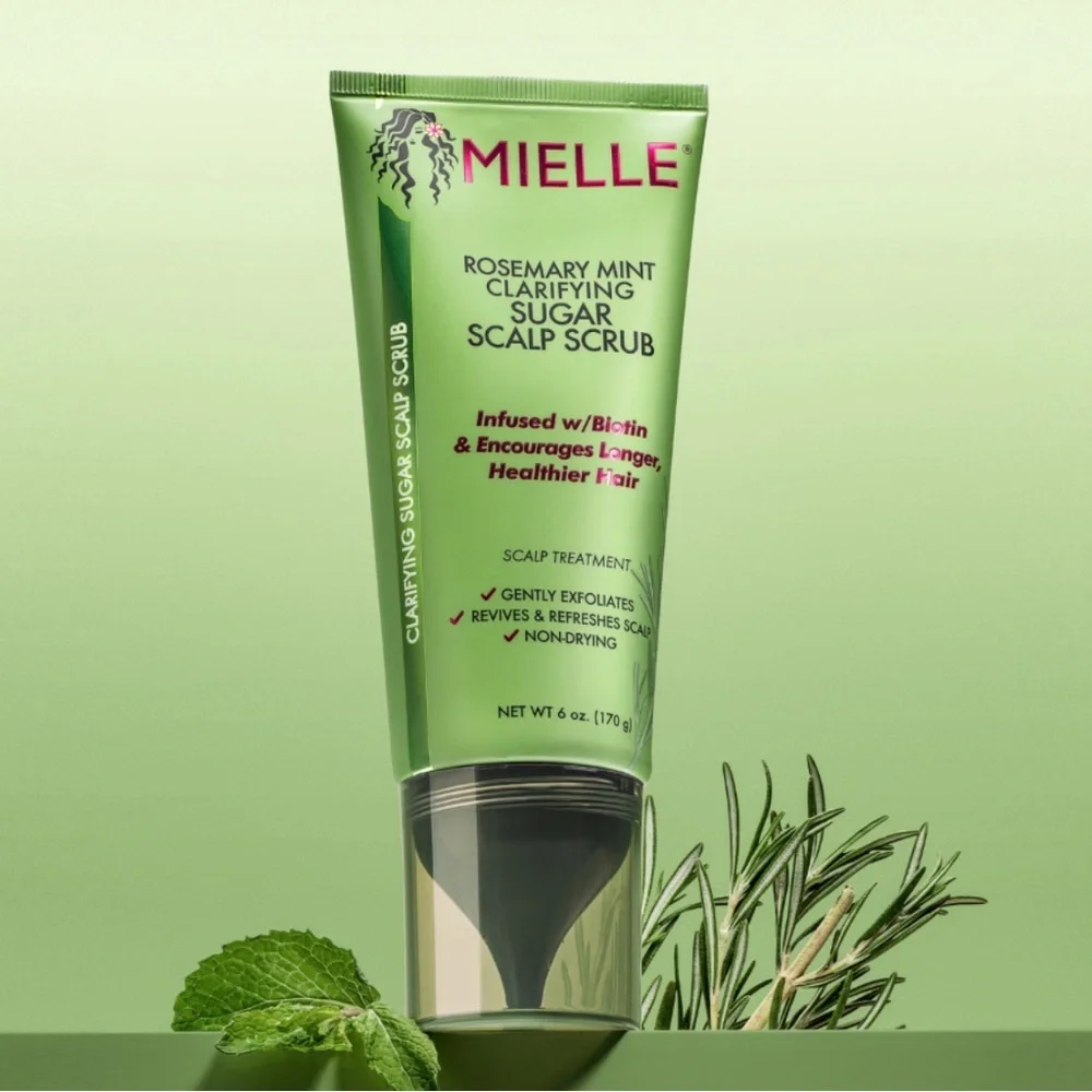 🌿MIELLE Rosemary Mint Sugar Scalp Scrub & Miche Set Gel-to-Foam Mousse